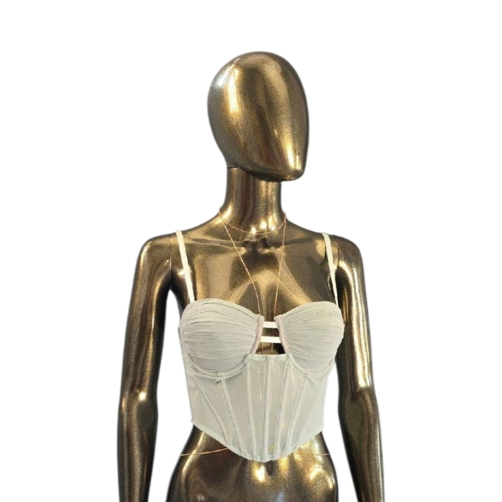 Windsor Sexy Mint Green Corset Crop Top with Sweetheart Neckline